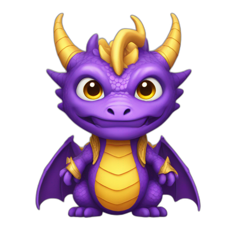 purple dragon with yellow eyes wearing wizard clothes emoji