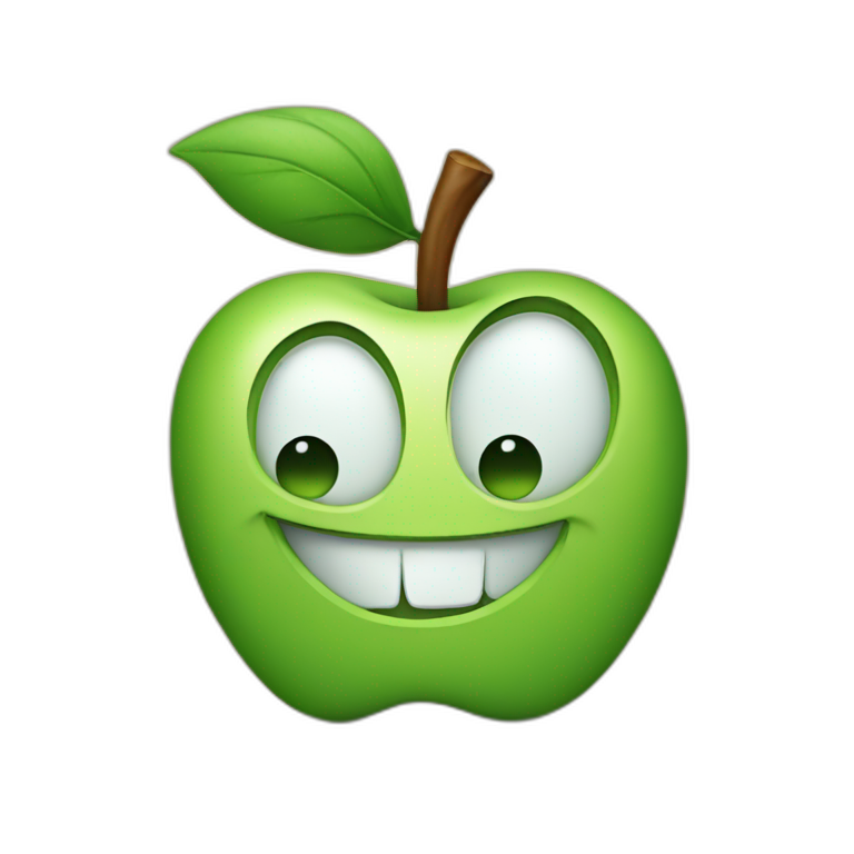 Smirking apple emoji
