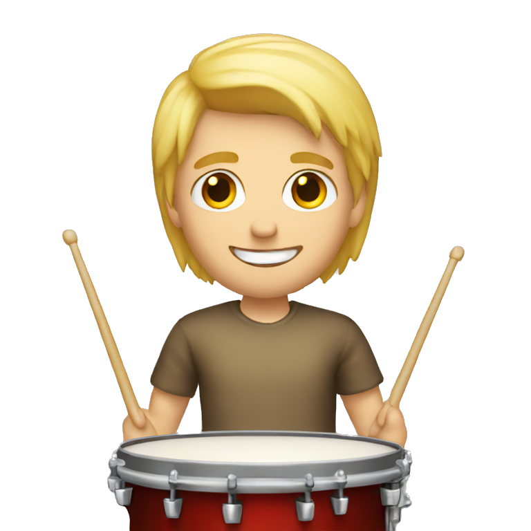 Blond Guy playing drums emoji
