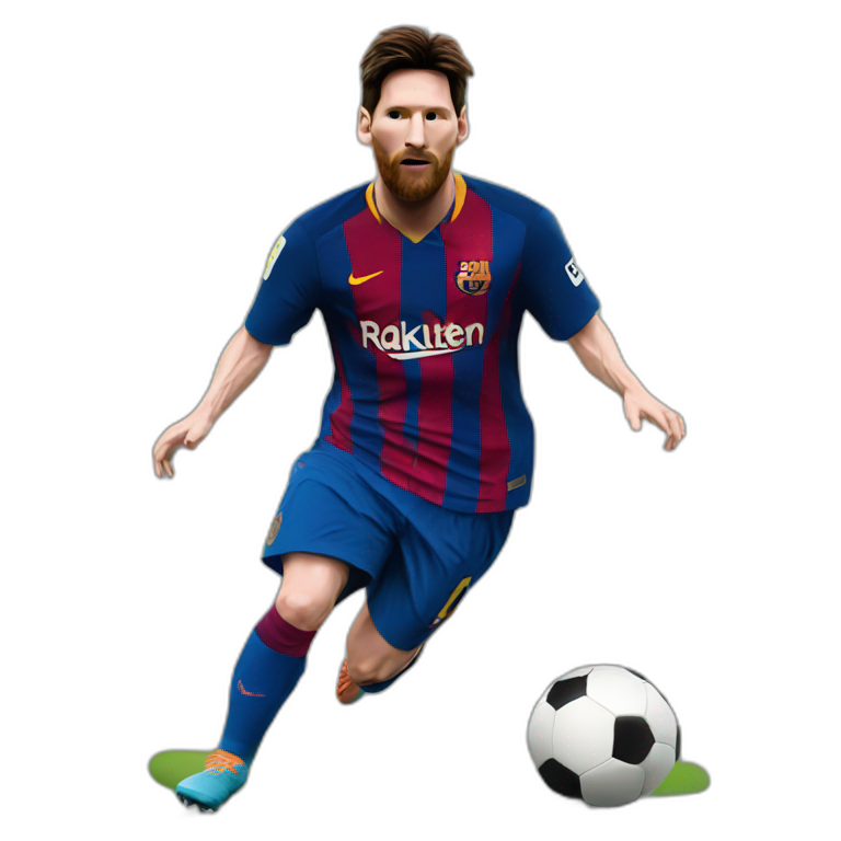 Messi playing football emoji