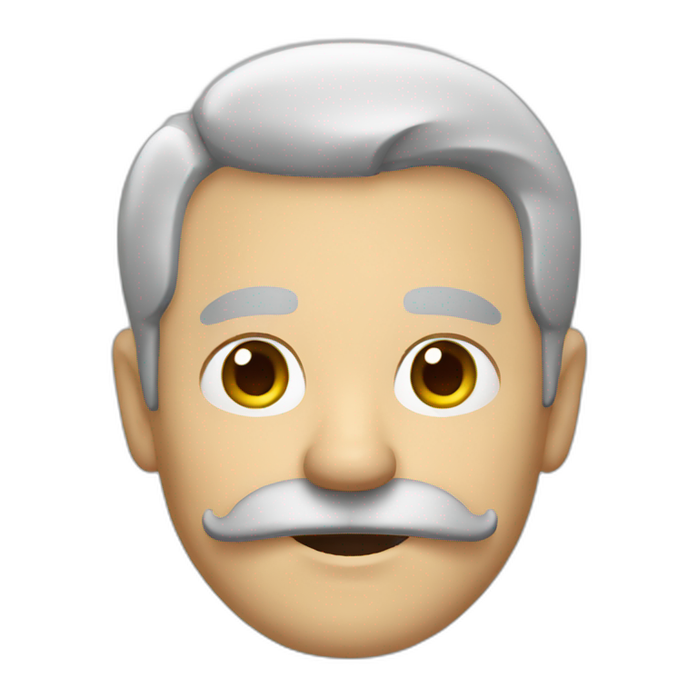 old man with moustache grey hair emoji
