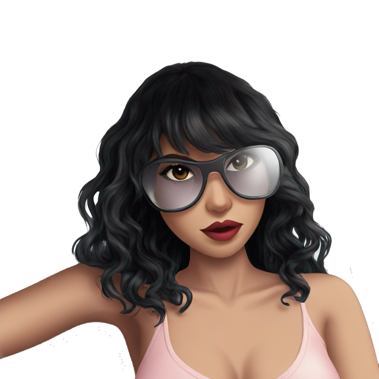 cool girl with sunglasses emoji