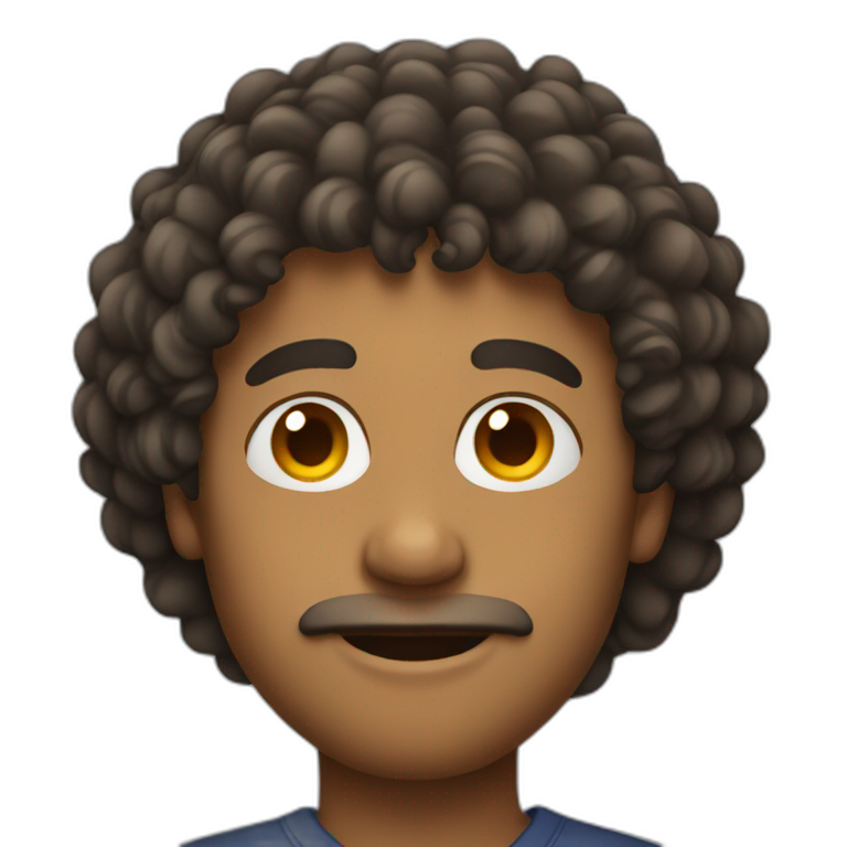 man with curly hair emoji