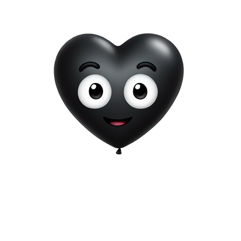 Heart shaped black balloon emoji