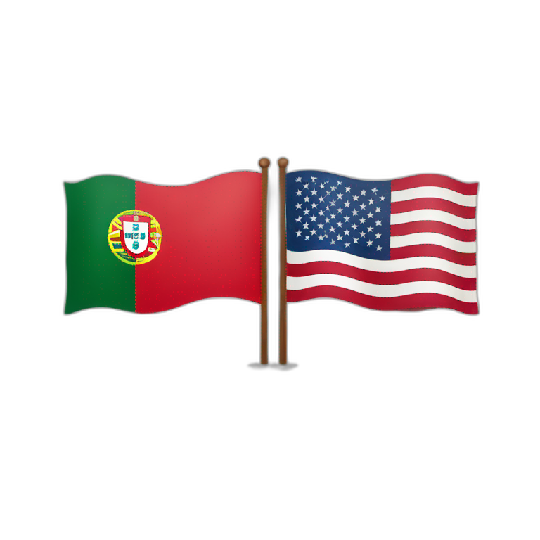 Portugal flag vs USA flag emoji