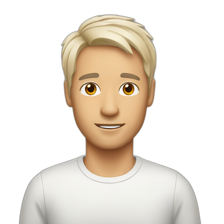 Man with faded hair cut with jack russell terrier dog emoji