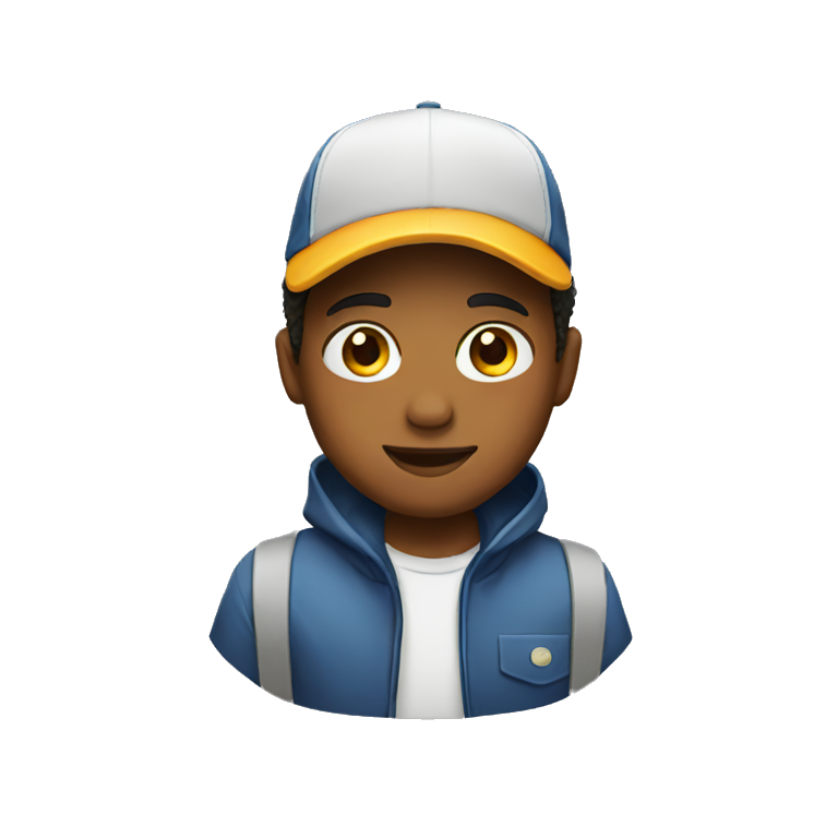 boy with cap backwards emoji