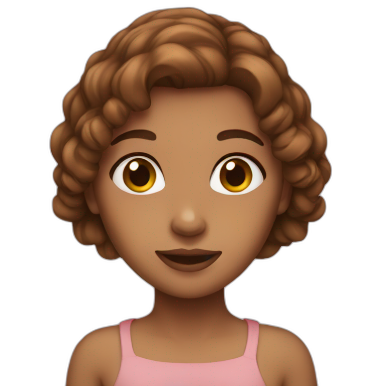 girl brown hair emoji