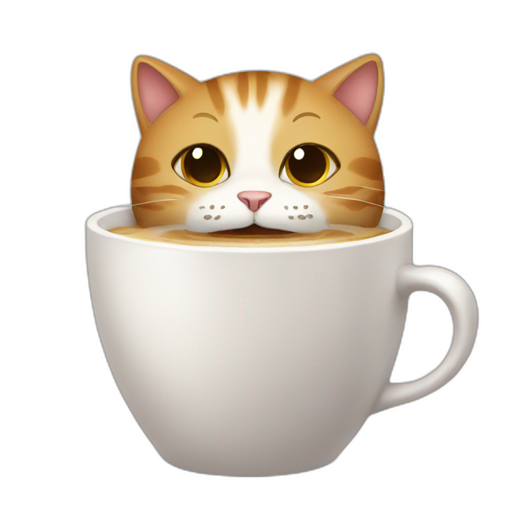 Cat drinking coffee emoji