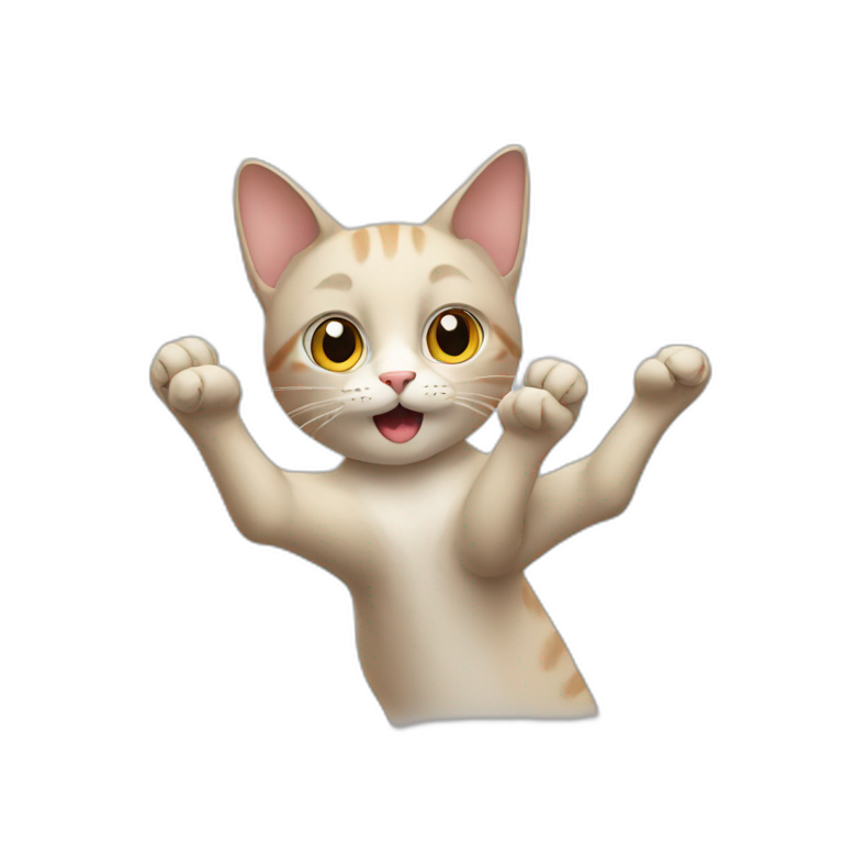cat with 4 hands emoji