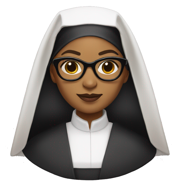 Medium skin tone nun with spike Lee glasses of the beyhive  emoji