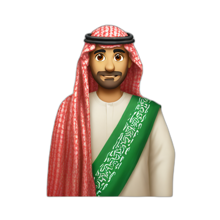 Saudi wearing a red shmagh emoji