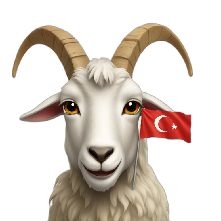 turkiye flag whit a goat emoji
