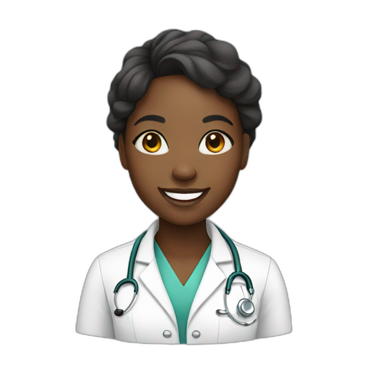 young african female doctor smiling emoji