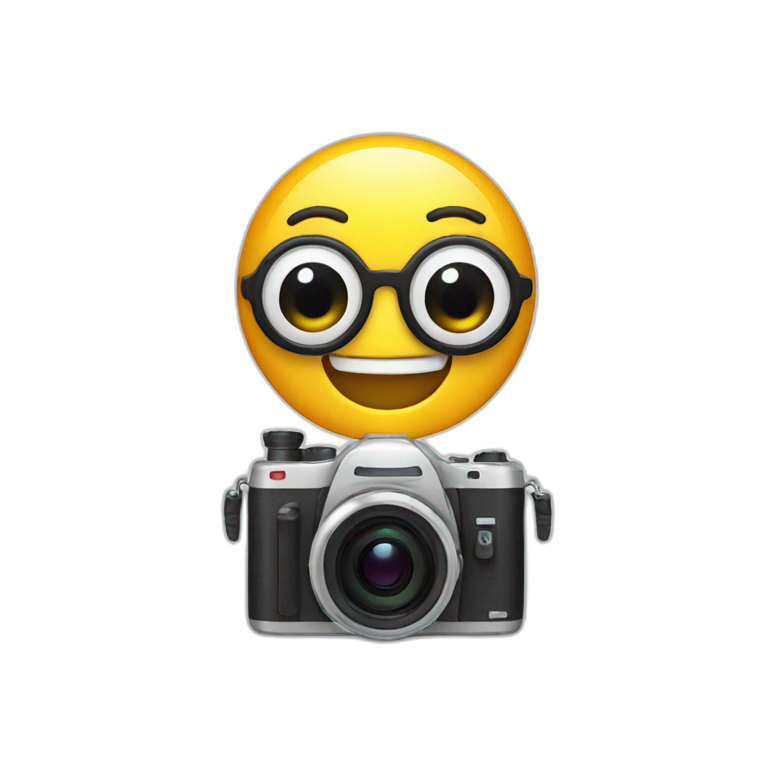Happy intelligent camera emoji