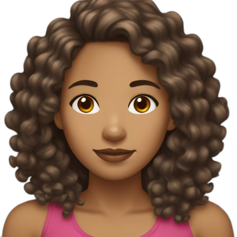 light skin black girlfriend brown curly hair emoji