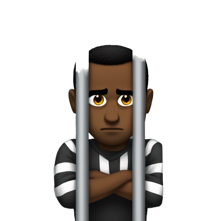 P. Diddy behind bars. He looks sad. emoji | AI Emoji Generator