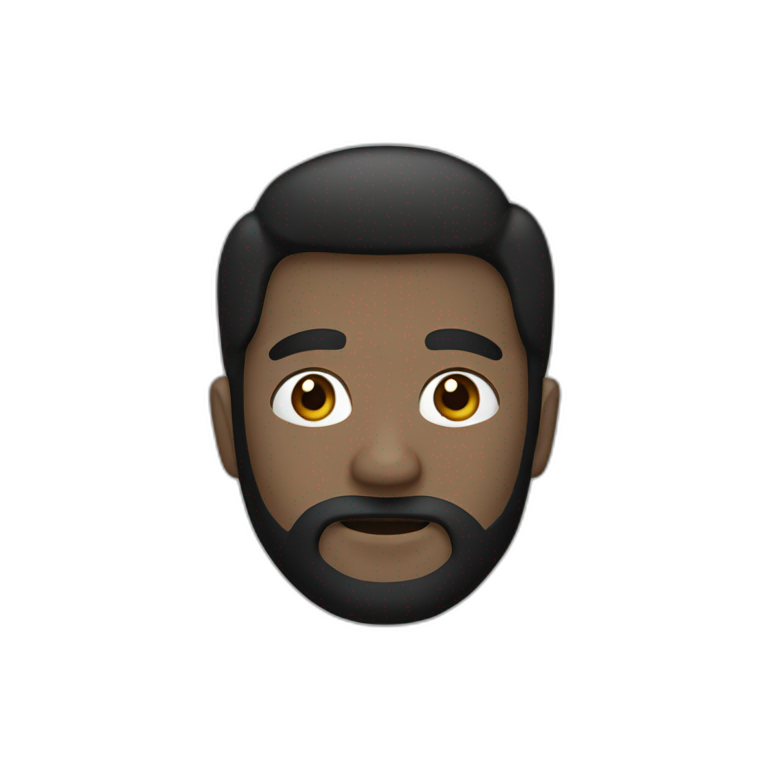 A man with a black hair wear a mask  emoji