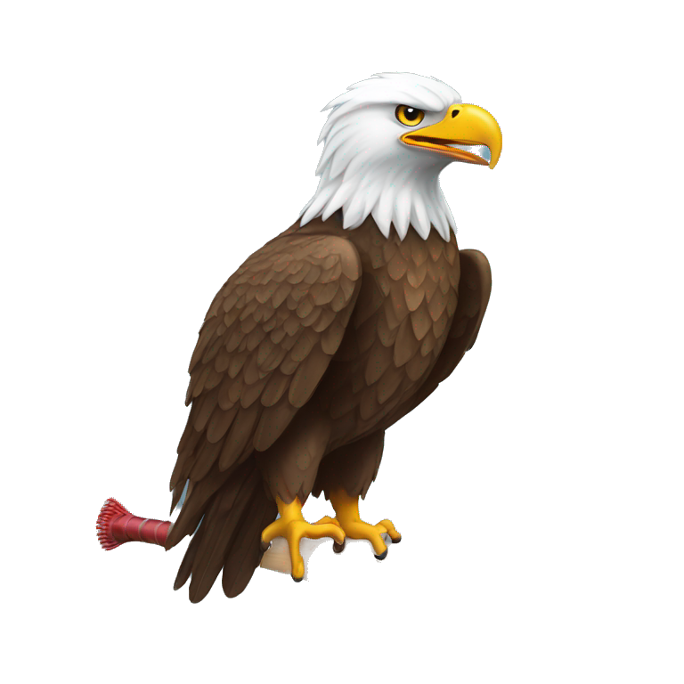 Eagle with a cricket bat emoji