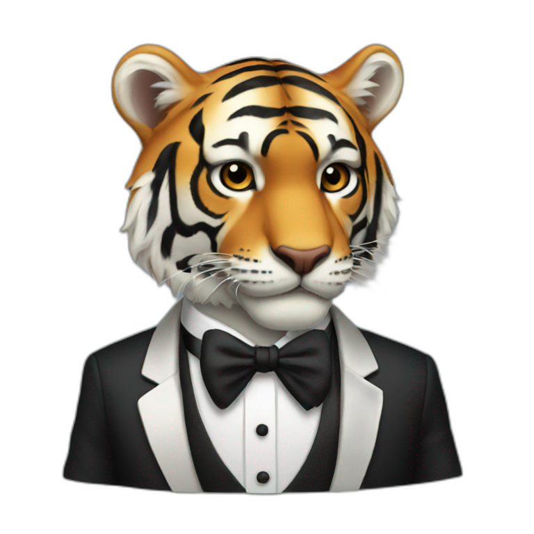 Tiger in a tuxedo emoji