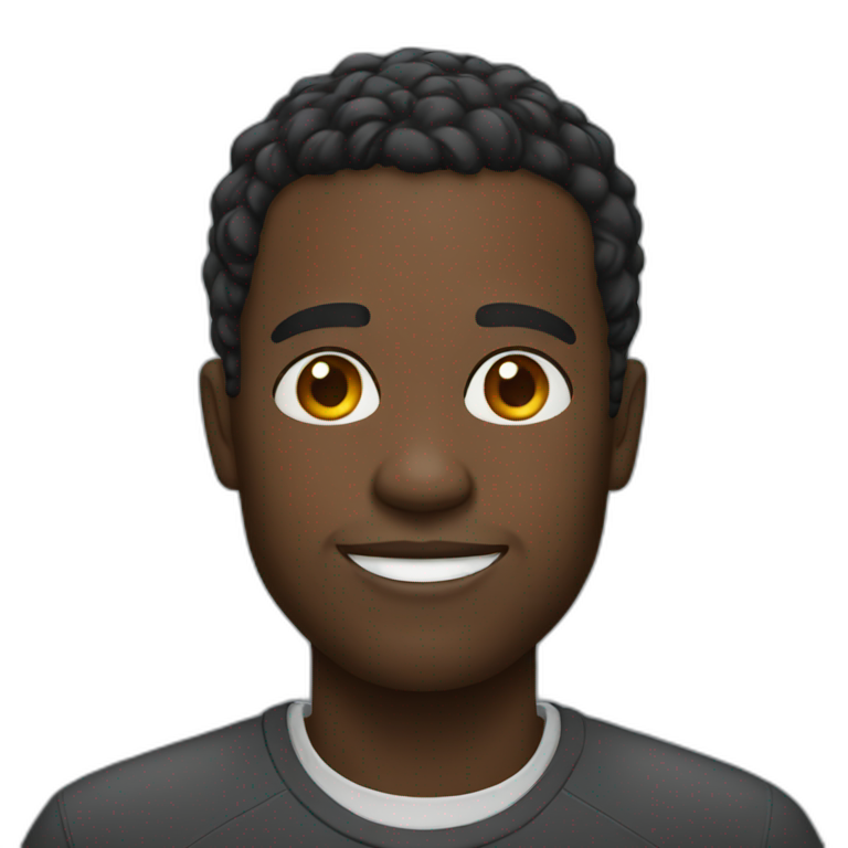 Black man slightly smiling emoji