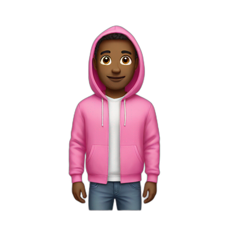 guy with a pink hoodie emoji