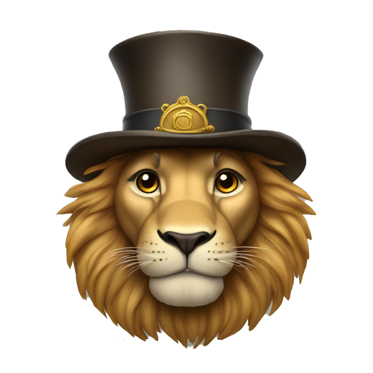 Lion with tophat  emoji