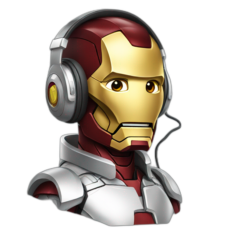 Ironman wearing headphones  emoji