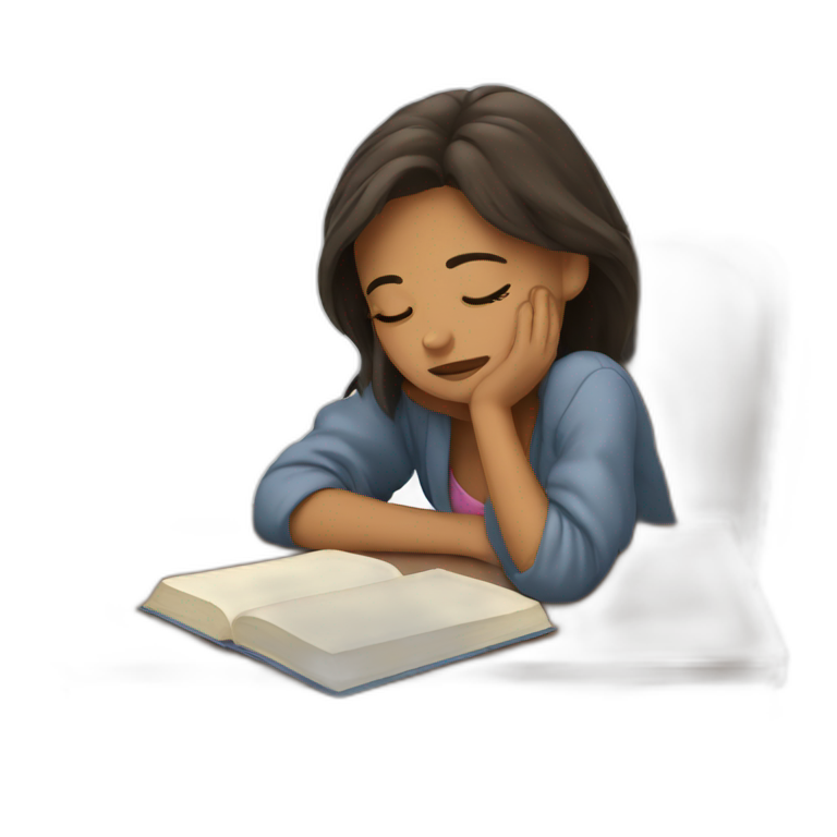 studing sleepy girl emoji