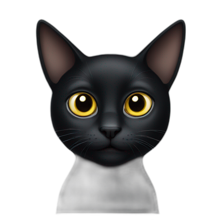 black cat big eyes emoji