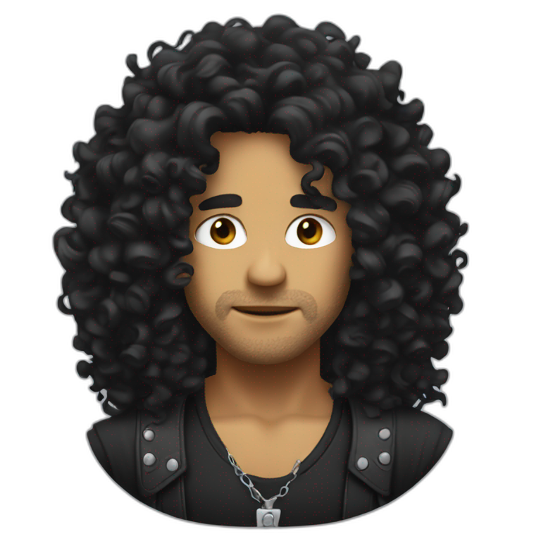 Slash with long curly hair emoji