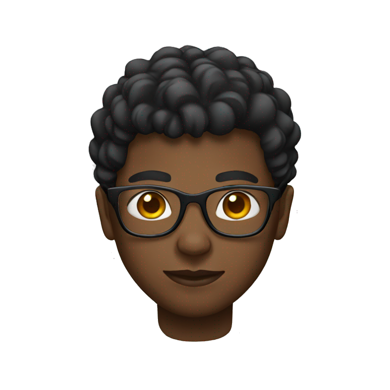 black nerd with glasses emoji