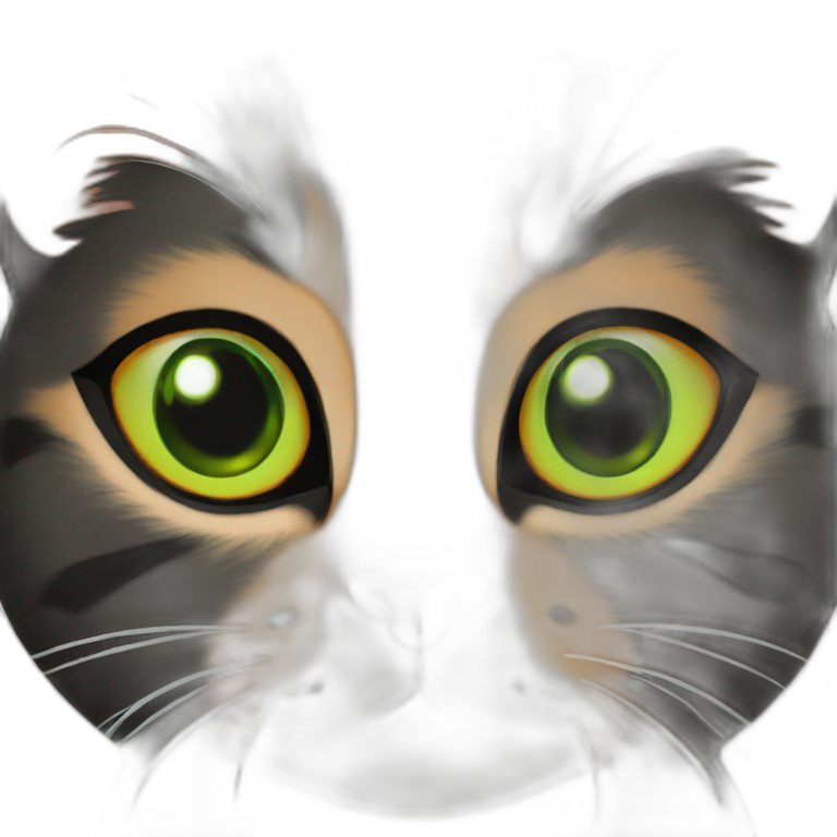 Black and Orange cat with green eyes emoji