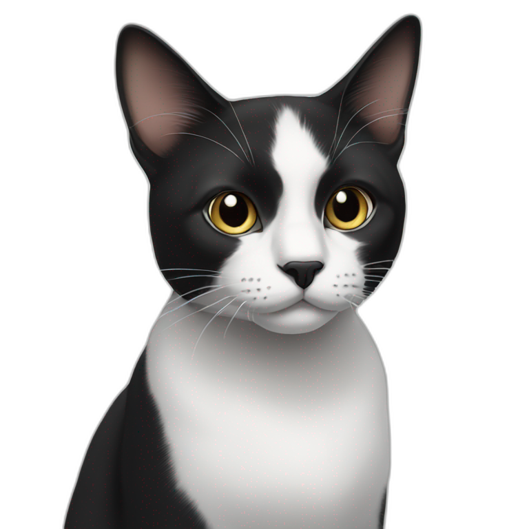 Black and white cat with a Black nose emoji