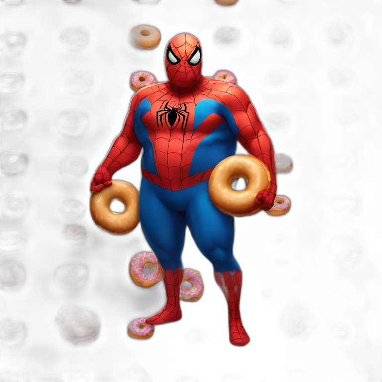 Fat fat fat spiderman eating donuts emoji