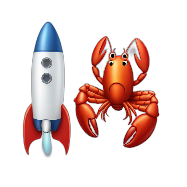 lobster and space rocket emoji