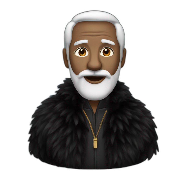 black Fur coat old white man emoji