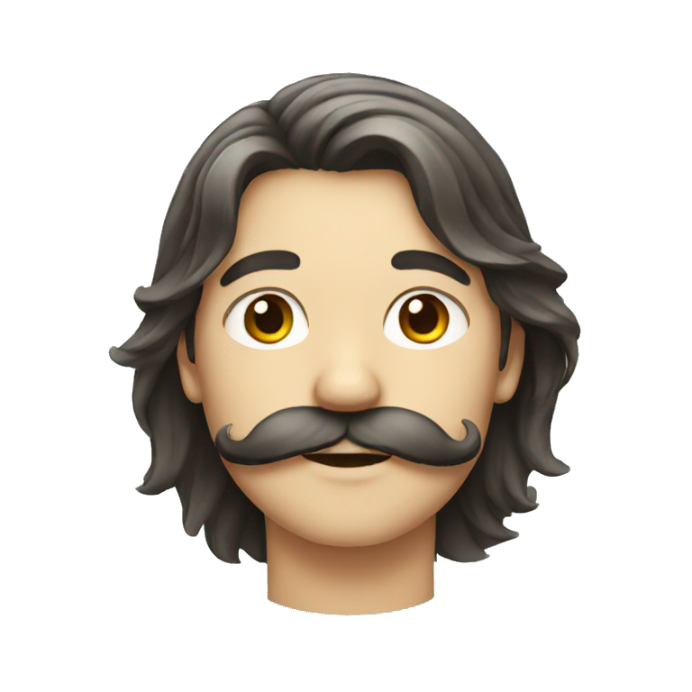 Boy with long hair and moustache emoji
