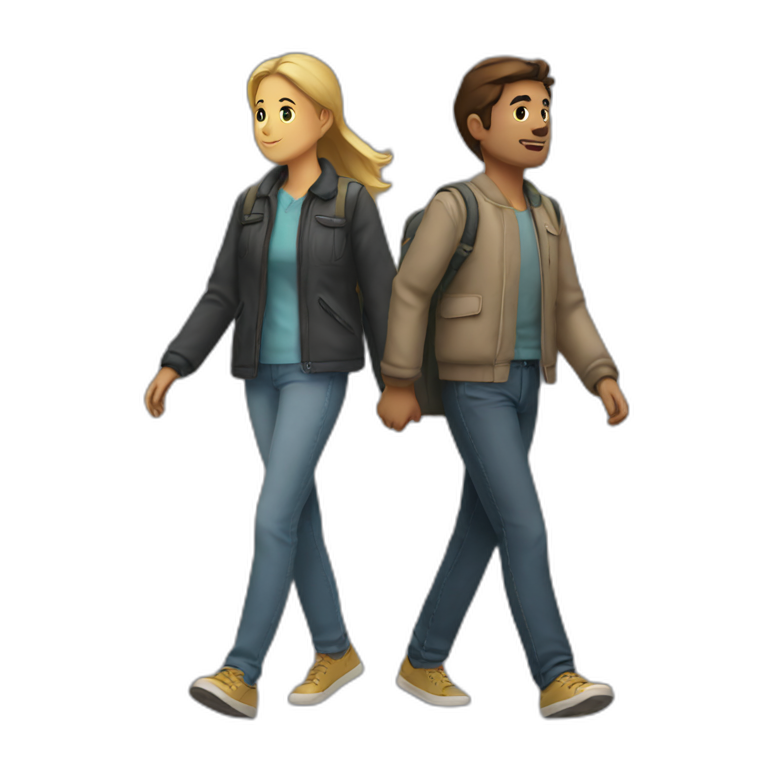 two people walking together emoji