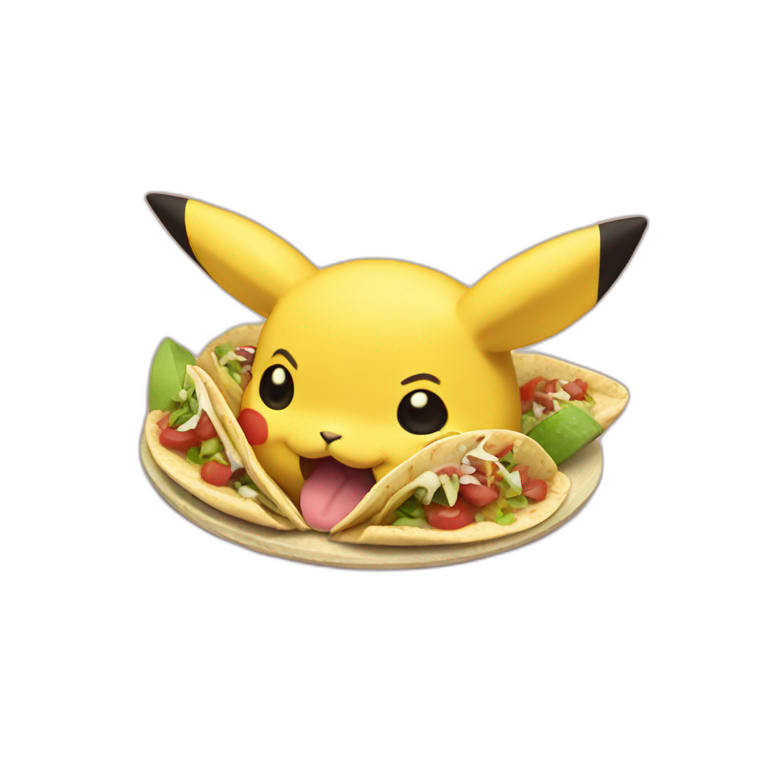 Pikatchu eating tacos emoji