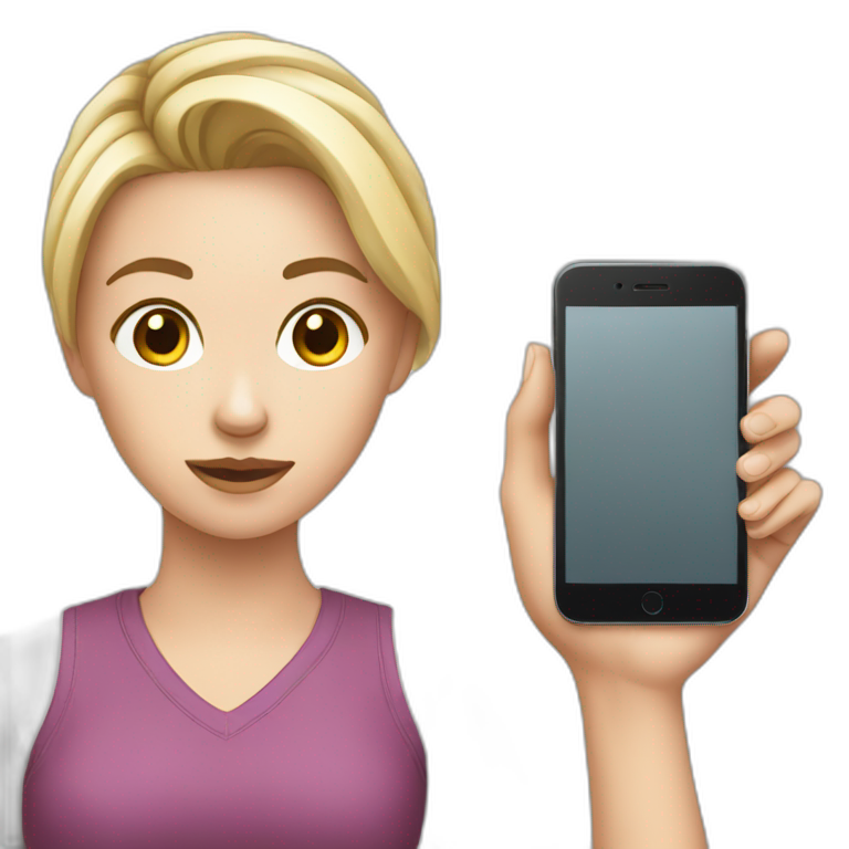 white girl with phone emoji