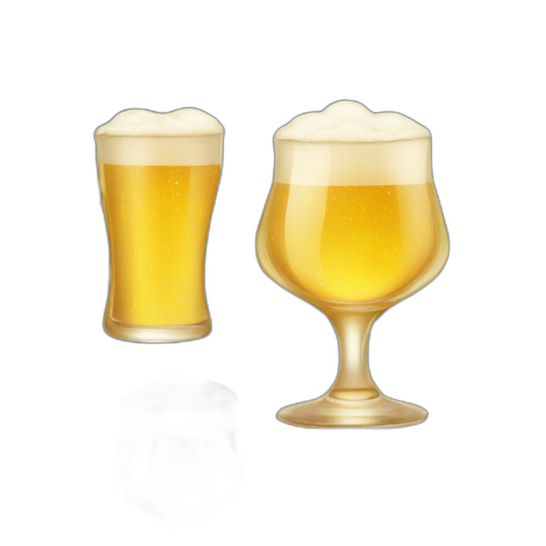 Glasses of beer & banner happy new year 2024 emoji