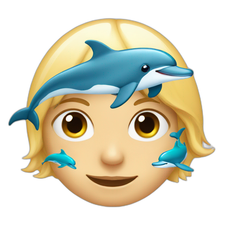 a face with dolphins in its eyes emoji