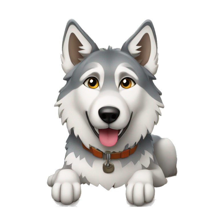 Wolfdog on a boat emoji
