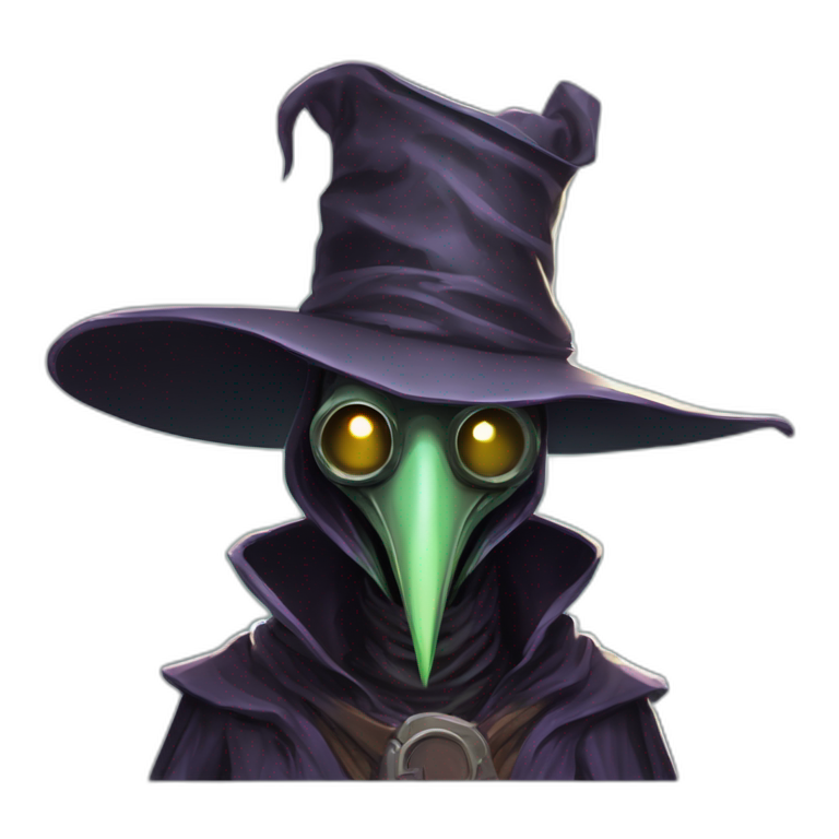 alien  Plague Doctor futuristic roguelike rpg style inspired by slay thee spire emoji