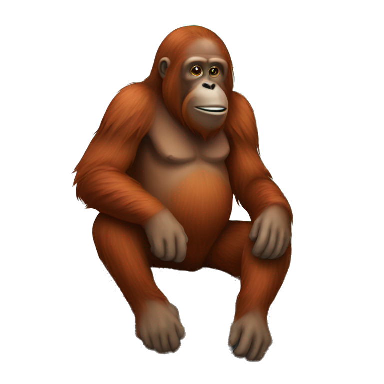 ios emoji Orangutan sitting on a rock emoji