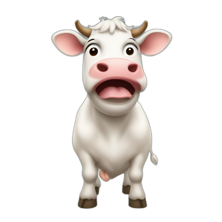 A cow is singing emoji