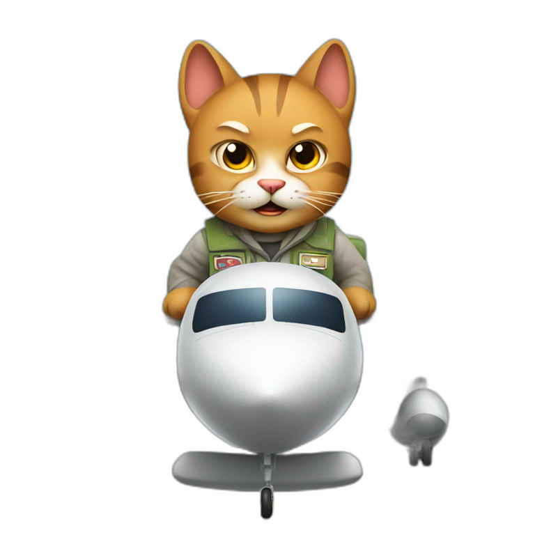 Angry Cat piloting a plane. emoji