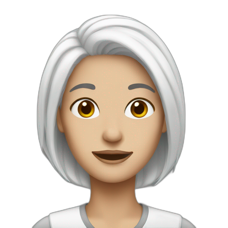 women white hair brown emoji