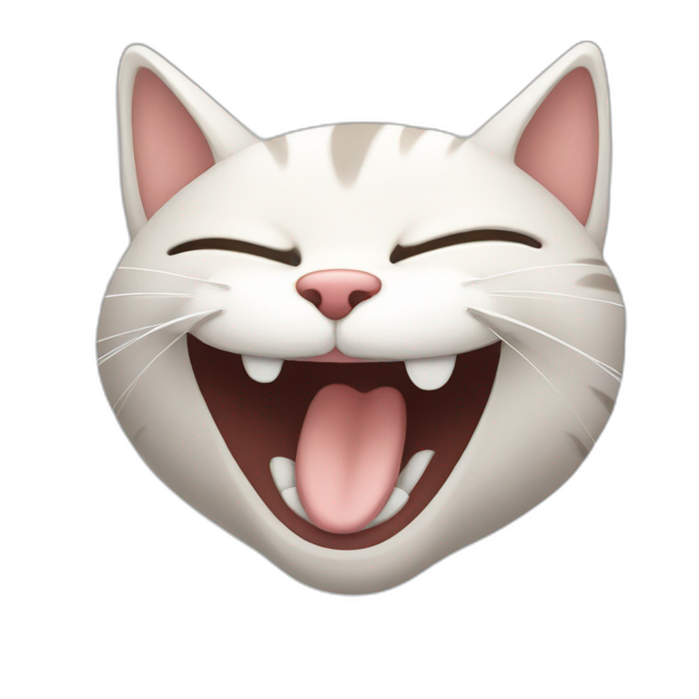 Cute cat laughing emoji